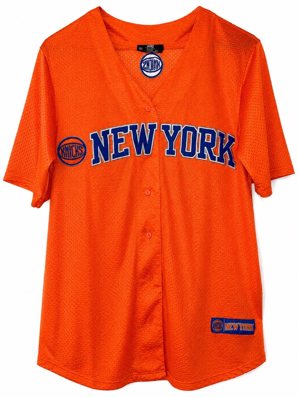 New York Knicks Orange Mesh Button-Up Jersey #46 | Men’s M